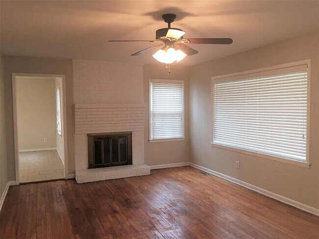 living room fireplace - 407 Collins Ave