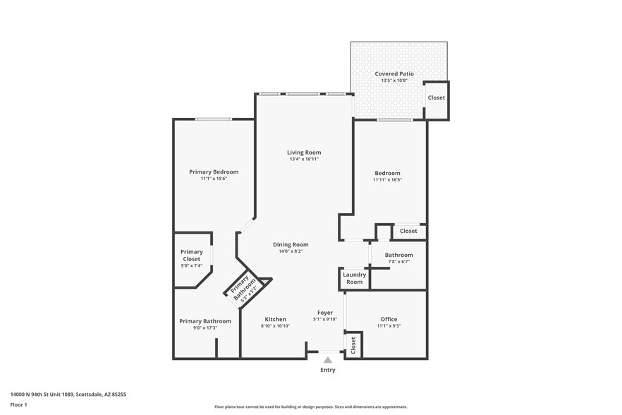 Floor plan with approximate measurements - 14000 N 94th St