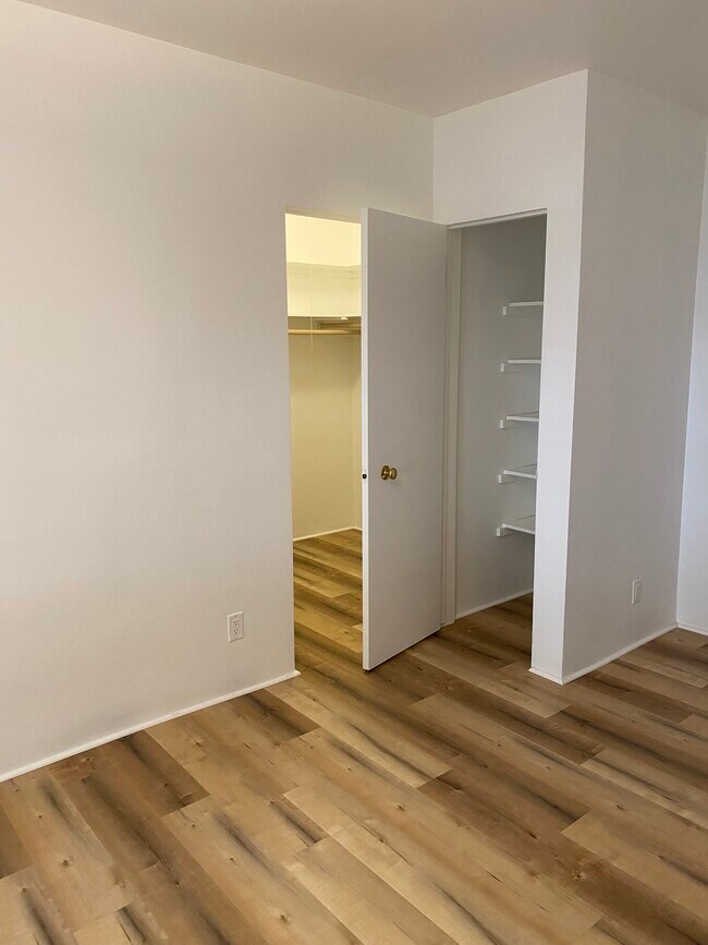 bedroom view of storage closet and walk in closet - 120 S Maple Dr