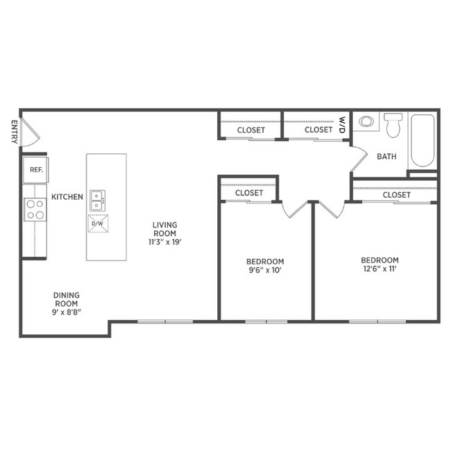 Floorplan - Woodbrook Village Apartments