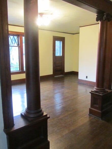 From dinging room, looking at living room and door to balcony - 204 S 6th St