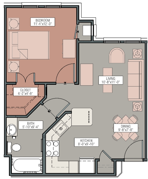 1BR/1BA - Savannah Gardens Senior Residences