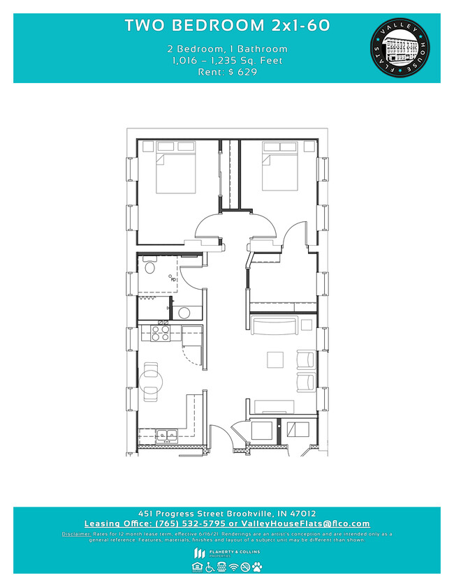 Floorplan - Valley House Flats 55 Year and Older