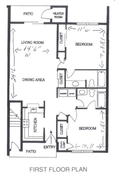 2BR/2BA - School Lane Garden Apartments