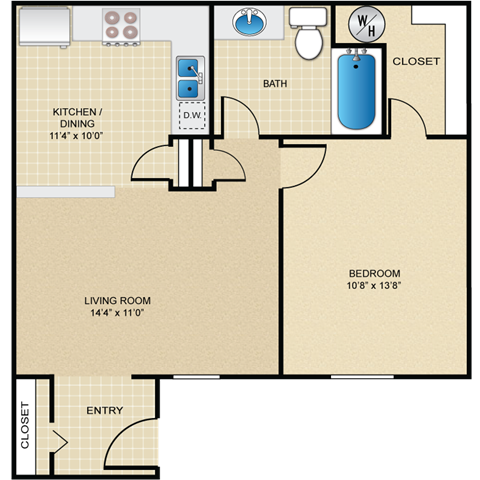 Floorplan - Deerfield Apartment Homes