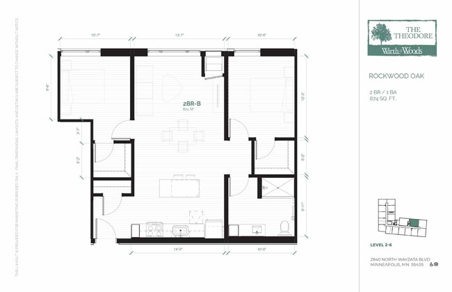 Floorplan - The Theodore Apartments 55+