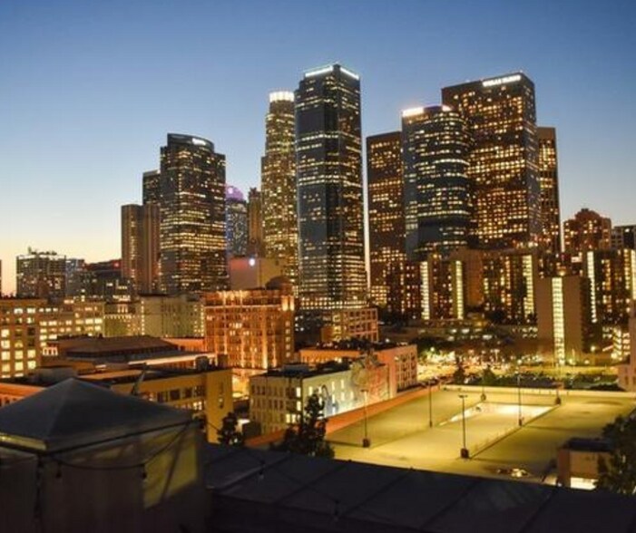 Nightime view from the roof. - 108 W 2nd St