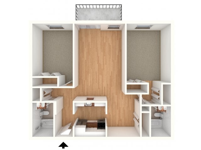Two bedroom, two bathroom split - The Lafayette at Valley Forge