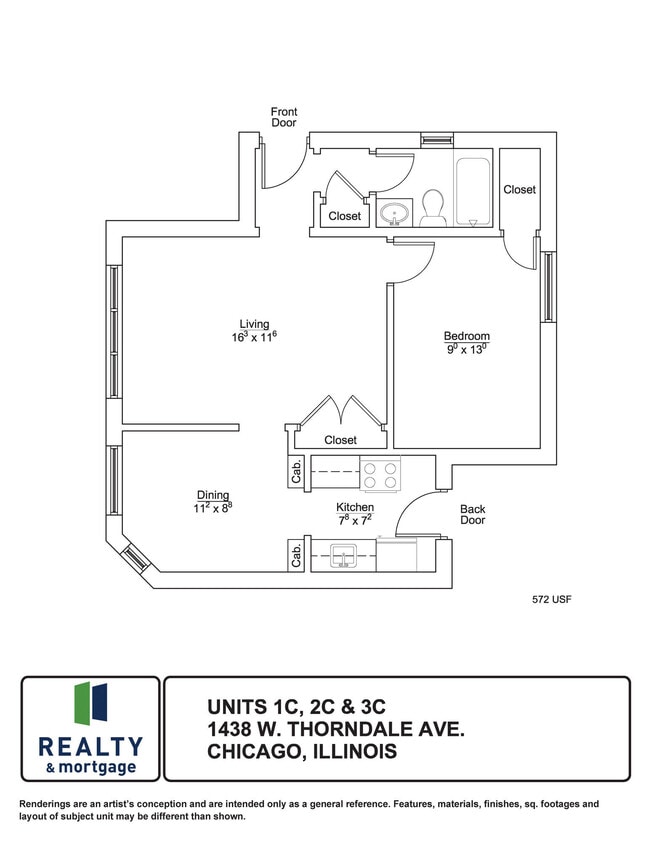 Floorplan - 1436-40 W. Thorndale
