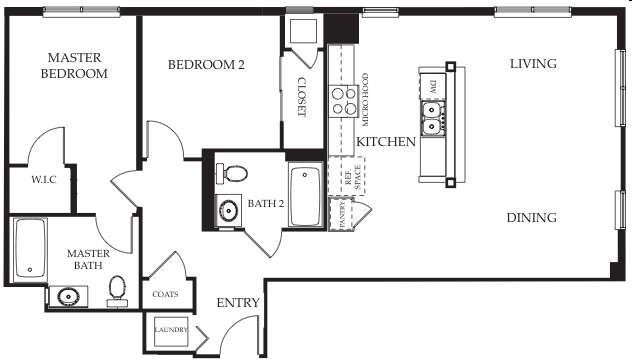 2BR/2BA - Skyline at Tamien Station Apartments