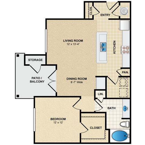 Floorplan - Avignon Apartment Homes