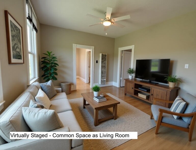 Common Room - Virtually Staged as Living Room - 414 Kentucky St