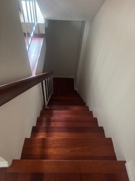 stairs to attached 2 car garage - 109 W Spring St