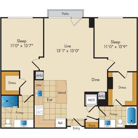 Floorplan - Flats 130 at Constitution Square