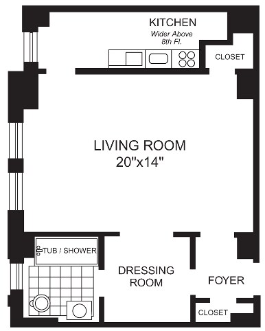 Studio - London Terrace Towers