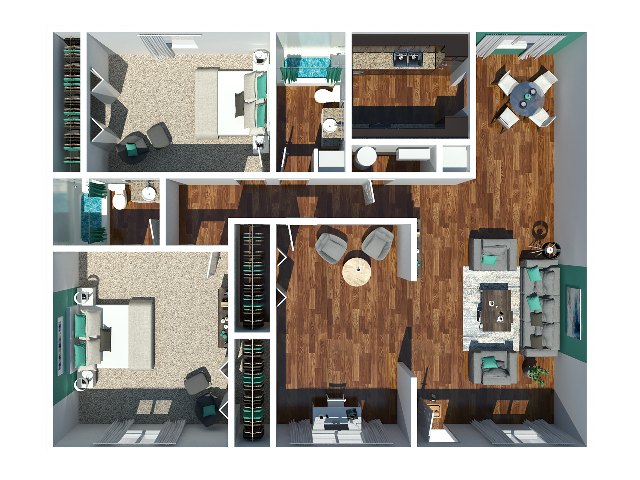 Two Bedroom | Two Bathroom - The Preserve at Crestwood