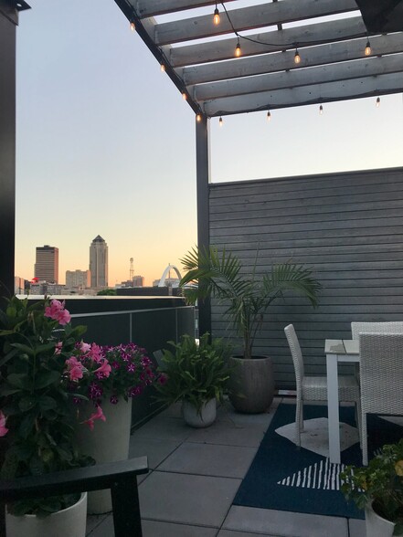 The private rooftop patio with great sunsets. - 216 E Center St