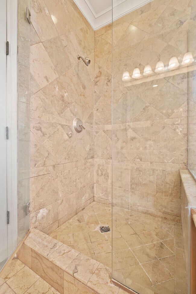 Travertine shower - 108 S El Molino Ave
