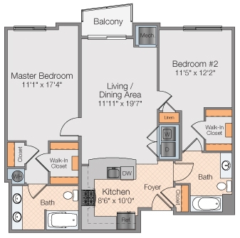 2BR/2BA - The Galaxy Apartments