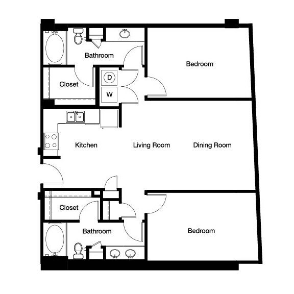 Gallery At Turtle Creek - B1 - 2 Beds - 2 Baths - 1187 Sq. ft. - Gallery At Turtle Creek