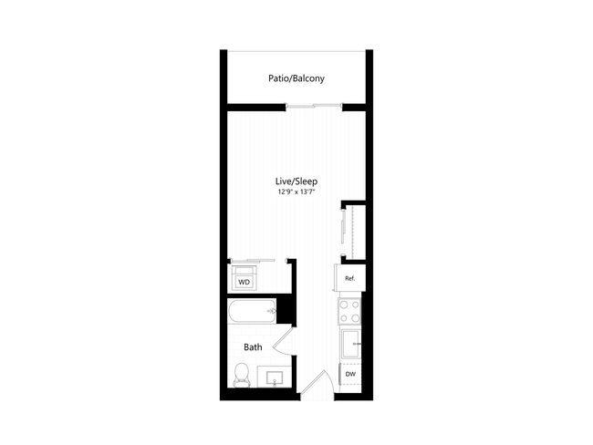 A - Studio floor plan THE CHARLIE SM YALE - THE CHARLIE SM YALE