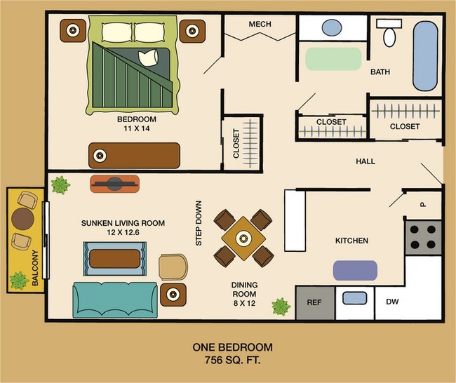 1BR/1BA - The Reserve at Winding Creek