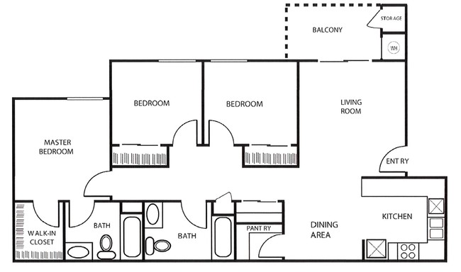 3 Bed 2 Bath - Sunny View Apartments