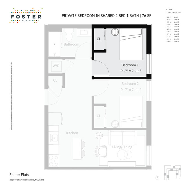 Floorplan - Foster Flats