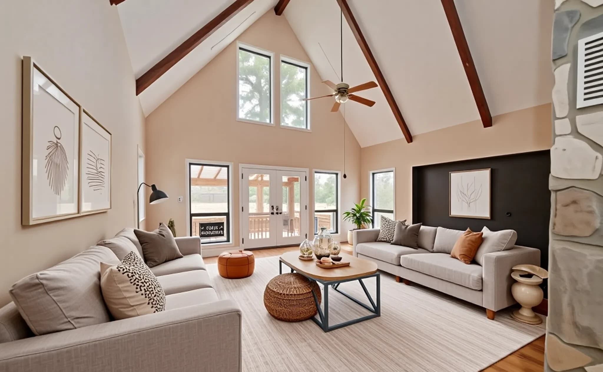 Soaring vaulted ceilings with abundant natural light (virtually staged). - 6812 Uppingham Rd