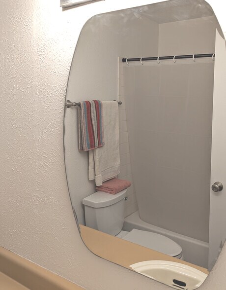 Hall Bath as seen in Mirror - 2800 Kalmia Ave