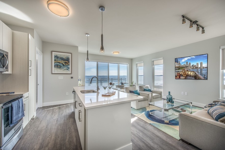 Living Room Layout with Ocean View - Beach House Apartments