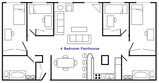 4BR/2BA - Harrison Apartments