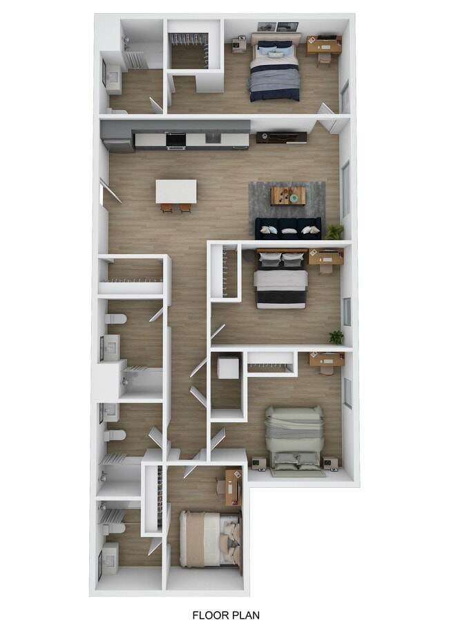 4 Bed 4 Bath D 3D - The Helmsman Student Living