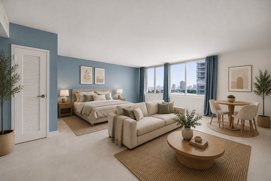 Virtually Staged Studio Mirador 1000 South Beach - 1000 West Ave