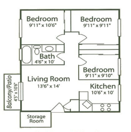 Floorplan - Village Gardens Apartments
