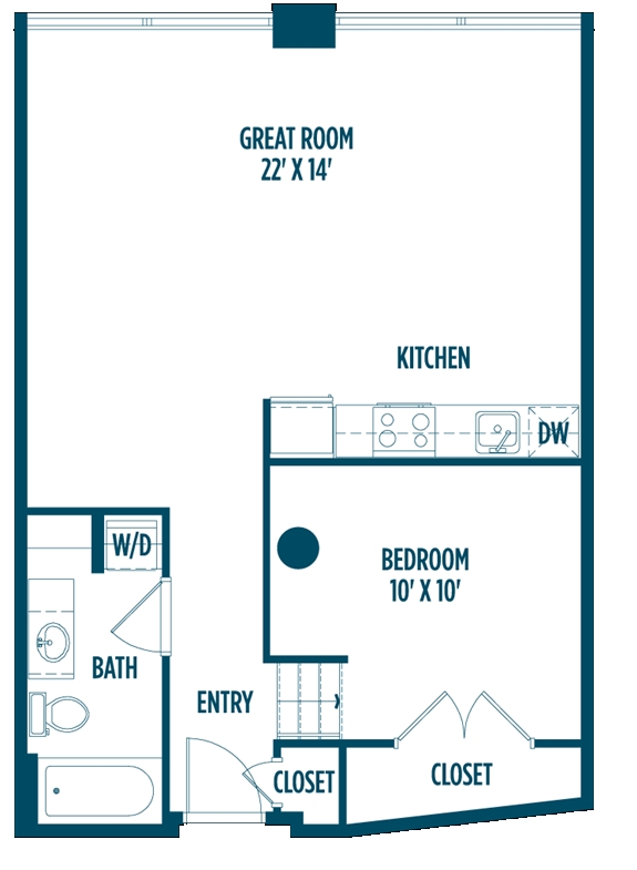 1BR/1BA 1E 745 sqft - Foundry Lofts