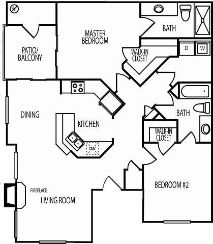 The Ventura - B2 - 2 Beds - 2 Baths - 1039 Sq. ft. - The Ventura