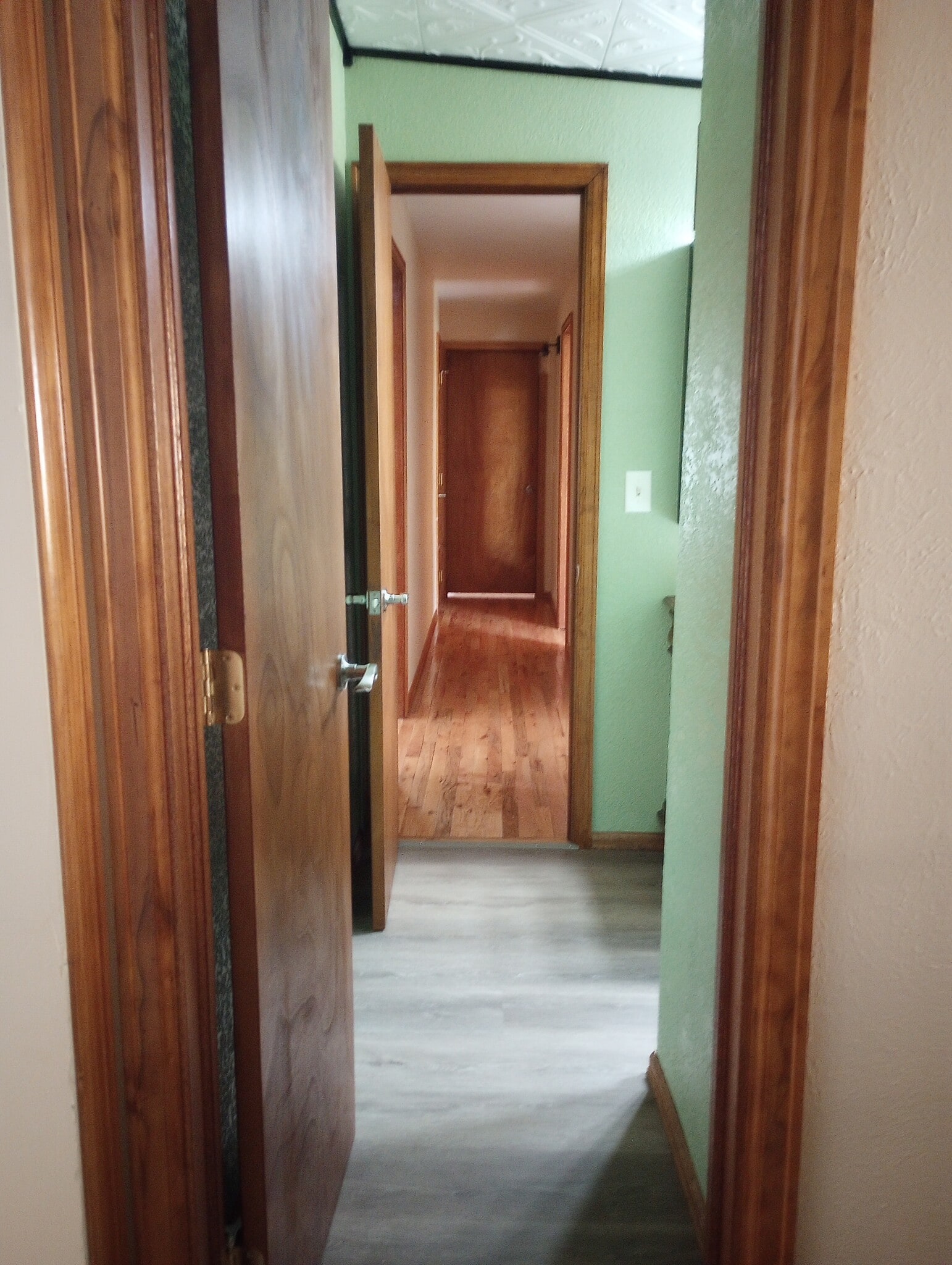 Hallway from bathroom to Bedroom, closet in hallway - 28057 Knowles Rd
