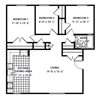 3BR/1BA - Clayton Court Apartments