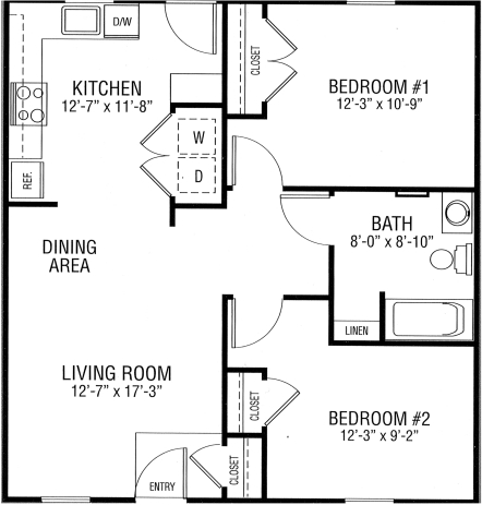 2BR/1BA - Honeycreek Senior Apartments