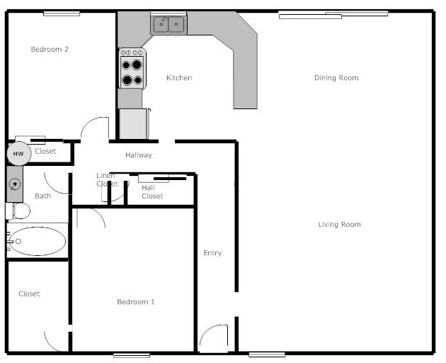 2BR/1BA - Ridgewood Terrace