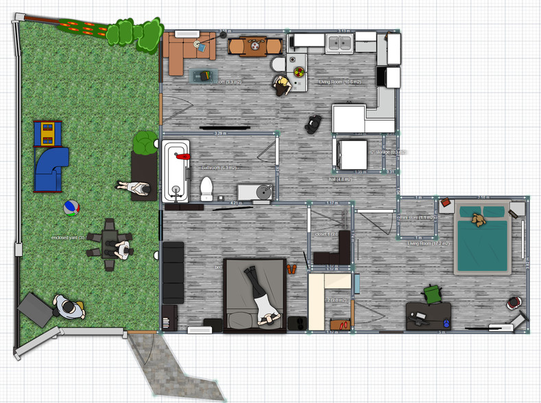 CAD Illustrations of the space & layout - 9114 Alcott St