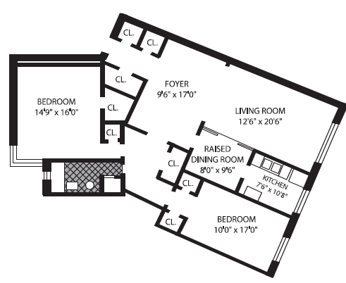 2BR/1BA - The Hyde Park