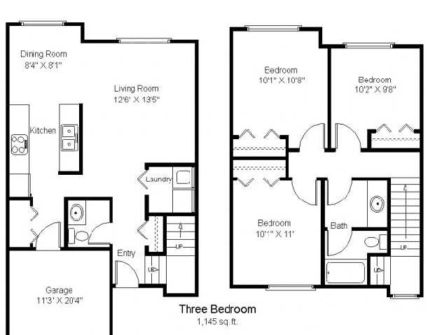 3BR/2BA - Brookstone Townhomes