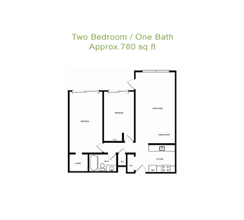 2BR/1BA - Pineridge