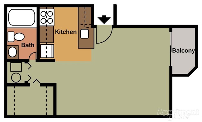 408 SQ FT STUDIO - Midtown Place Apartments