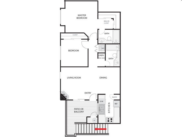 Floor Plan B - Summerwind Apartments