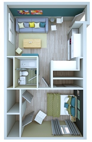 1 Bedroom C - Vue at 3rd Street