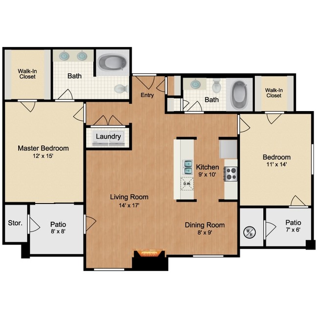 Floorplan - Black Feather Apartment Homes