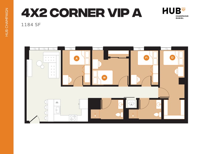 4x2 Corner VIP A - Hub Champaign